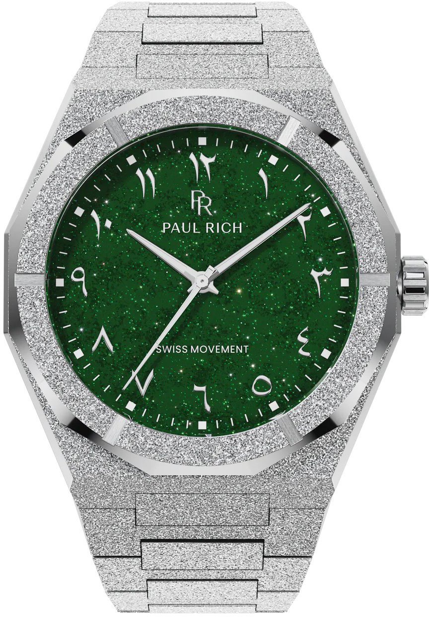 Paul Rich Frosted Star Dust II Emerald Mirage Arabic Silver FARAB206 horloge Groen
