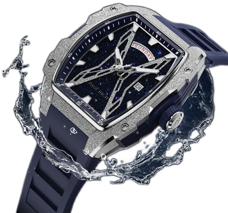 Paul Rich Astro Day & Date Lunar Silver FAS11 horloge 42.5 mm Blauw