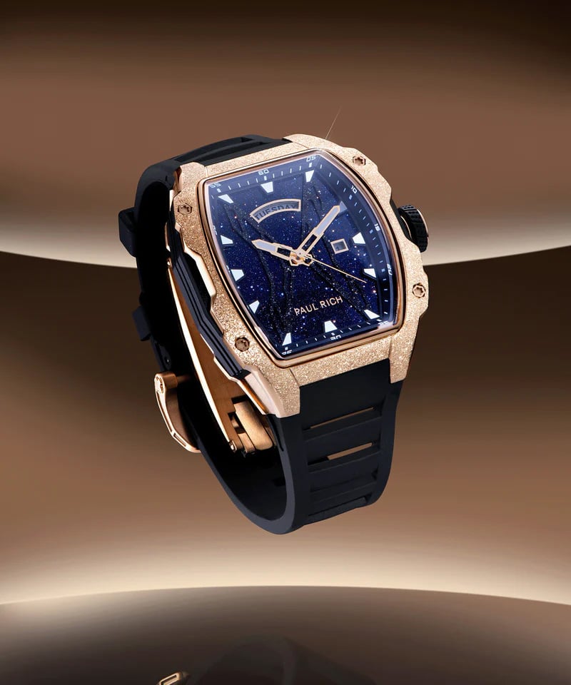 Paul Rich Astro Day & Date Eclipse Gold FAS13 horloge 42.5 mm Blauw