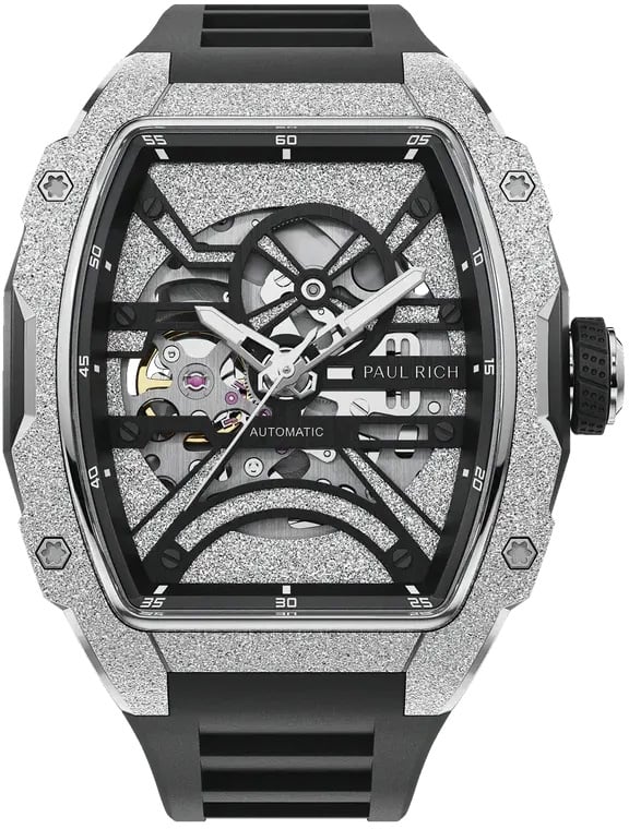 Paul Rich Astro Skeleton Abyss Silver automatisch FAS22 horloge 42.5 mm Zilver