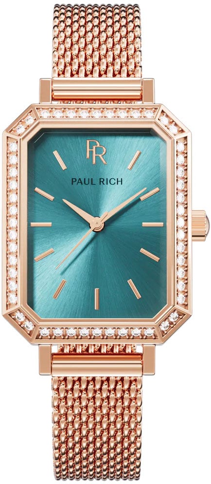 Paul Rich Icon Rose Gold Turqoise ICO07 dameshorloge Blauw