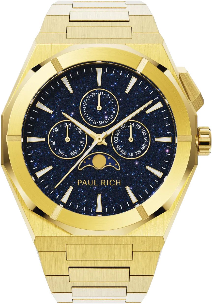 Paul Rich Moonphase Star Dust II Gold MOON02 horloge Blauw