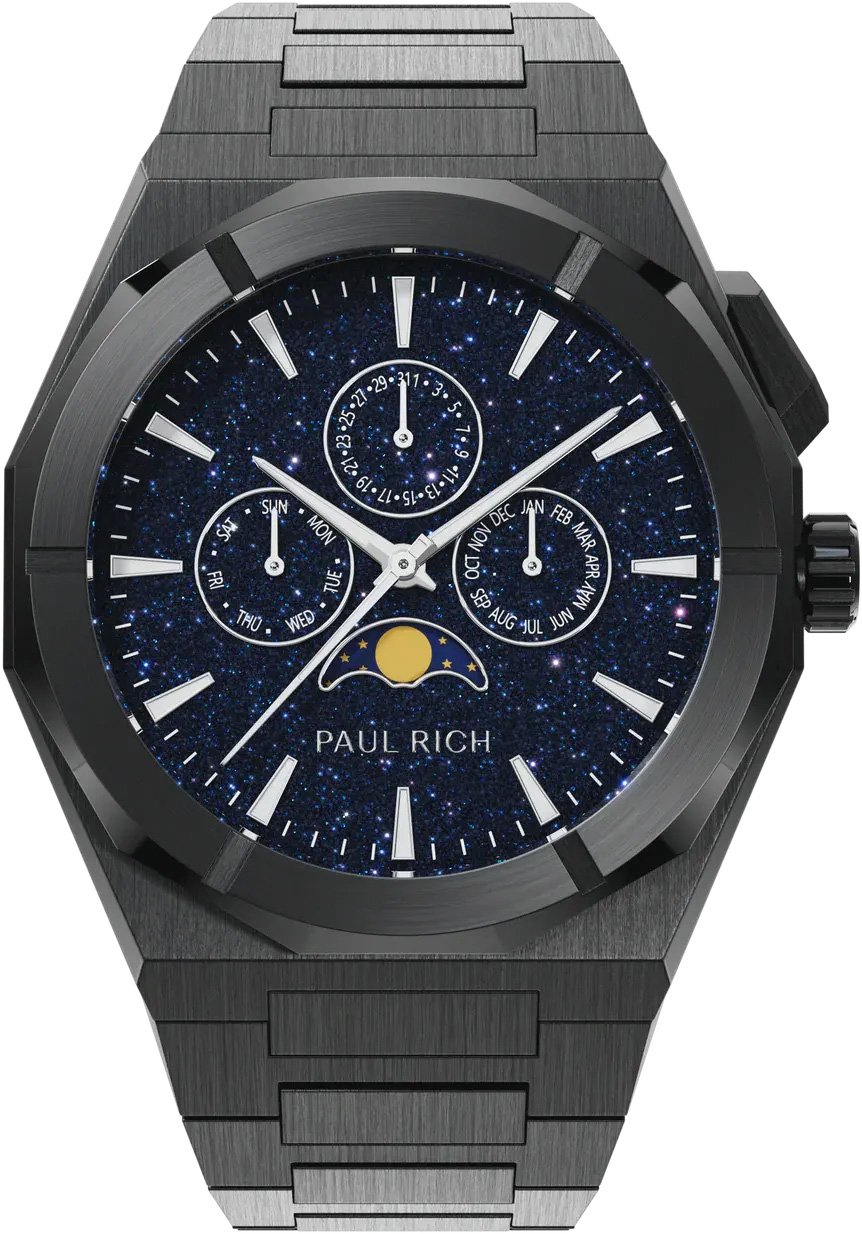 Paul Rich Moonphase Star Dust II Black MOON03 horloge Blauw