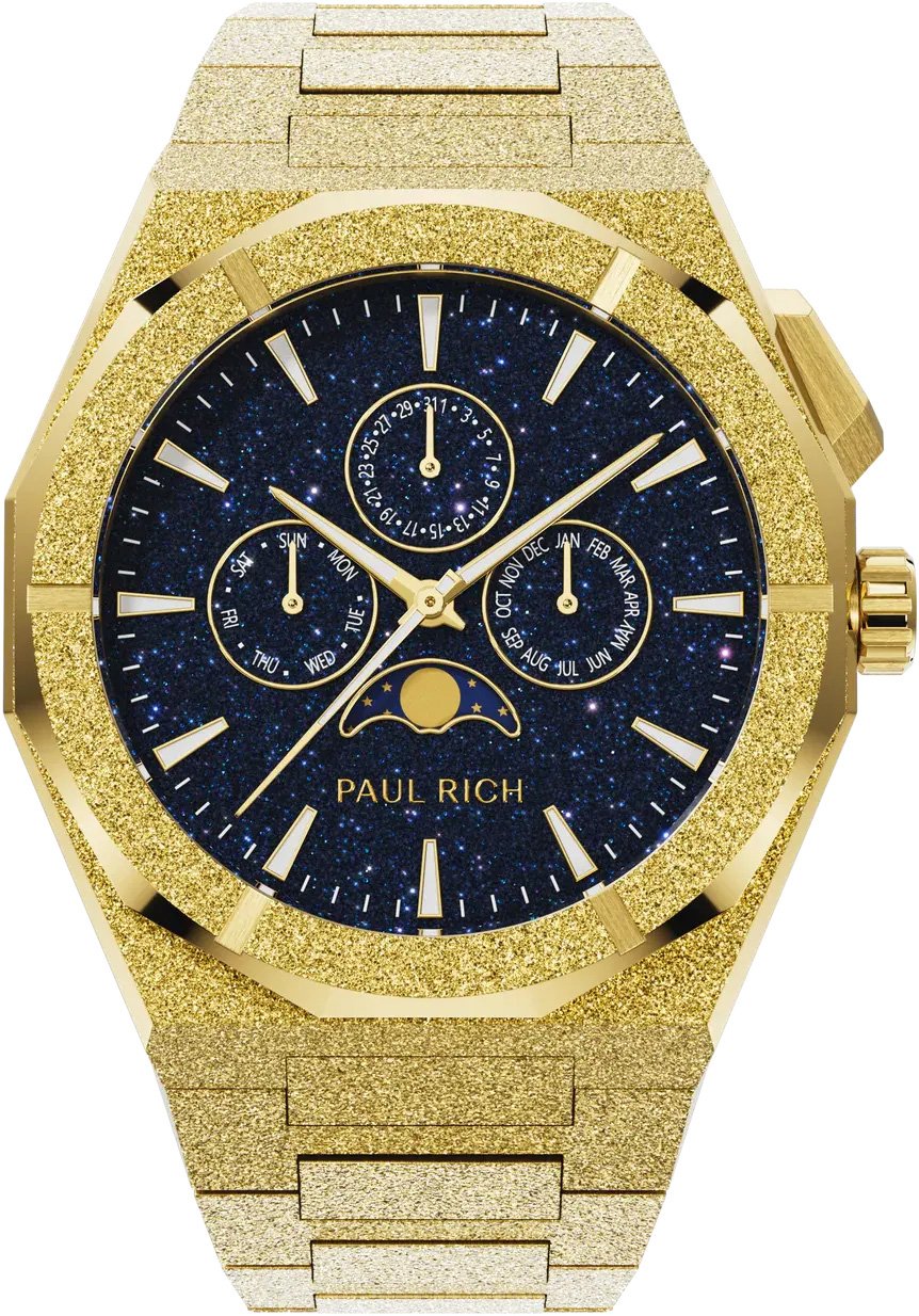 Paul Rich Moonphase Frosted Star Dust II Gold MOON06 horloge Blauw