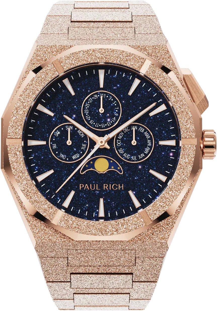Paul Rich Moonphase Frosted Star Dust II Rose Gold MOON08 horloge Blauw