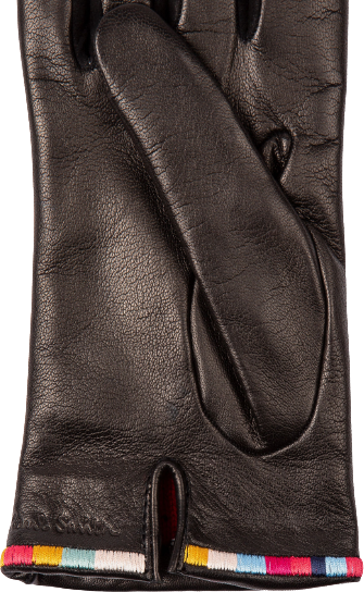 Paul Smith Gants cuir Noir bord brode baya W1A 430GL J459 79 Paul Smith Femme Zwart