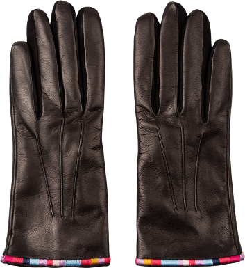 Paul Smith Gants cuir Noir bord brode baya W1A 430GL J459 79 Paul Smith Femme Zwart