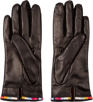 Paul Smith Gants cuir Noir bord brode baya W1A 430GL J459 79 Paul Smith Femme Zwart