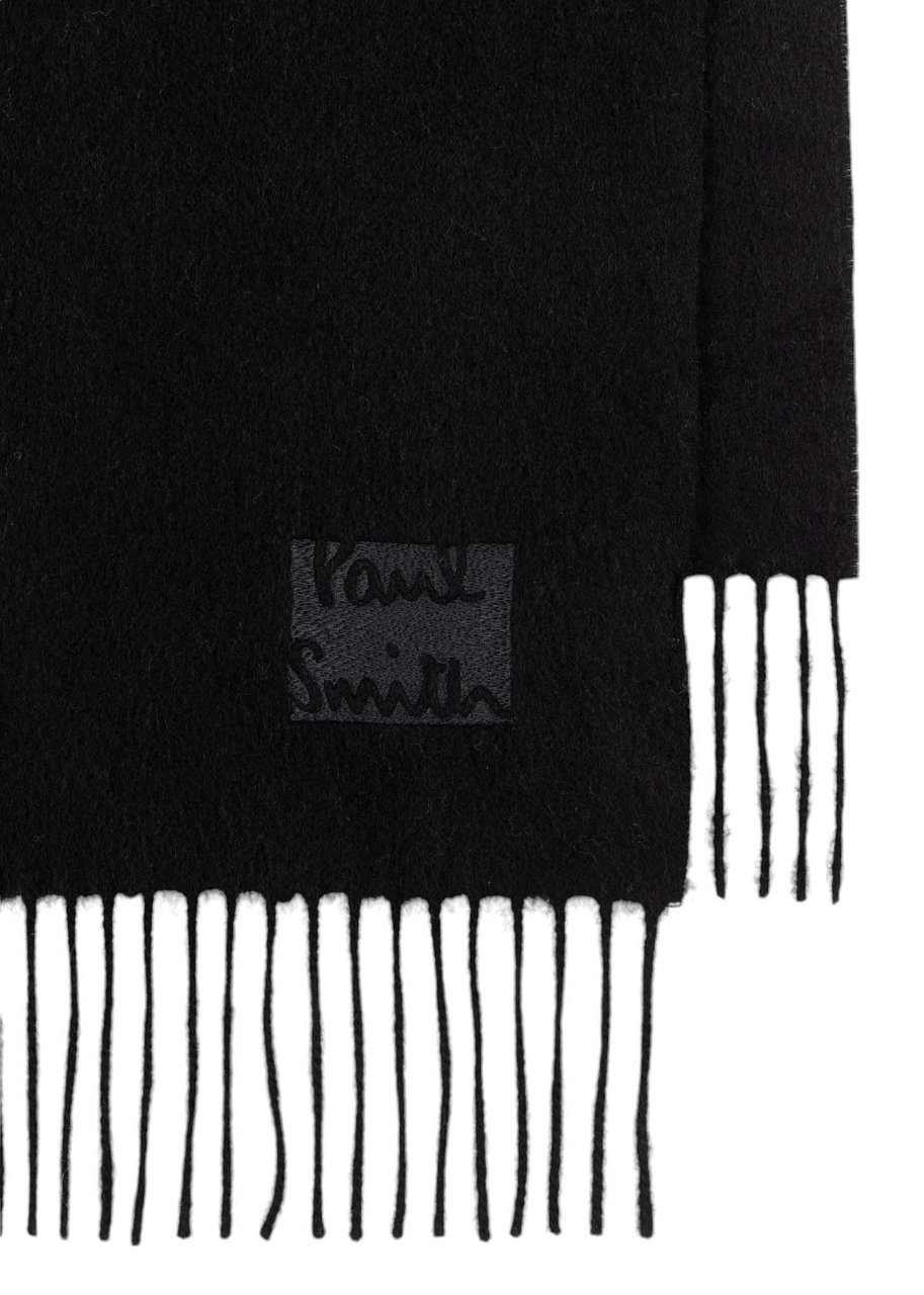 Paul Smith Echarpe unie Cachemire Noir M1A 150K N163 79 Paul Smith Homme Femme Zwart