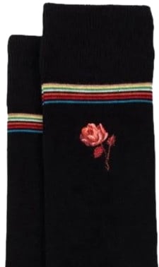 Paul Smith Chaussettes noire Fleur Rose brodée rose M1A 380NE N291 79 Paul Smith Homme Divers