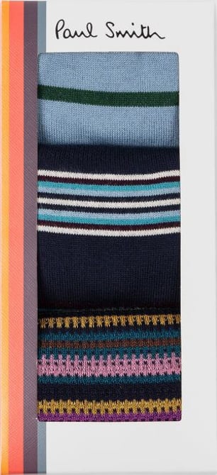 Paul Smith Pack chaussettes Pois rayures carrés M1A SOCK N3PBLA 79 Paul Smith Homme Zwart