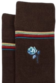 Paul Smith Chaussettes choco Fleur Rose brodée Bleue M1A 380NE N291 66 Paul Smith Homme Divers
