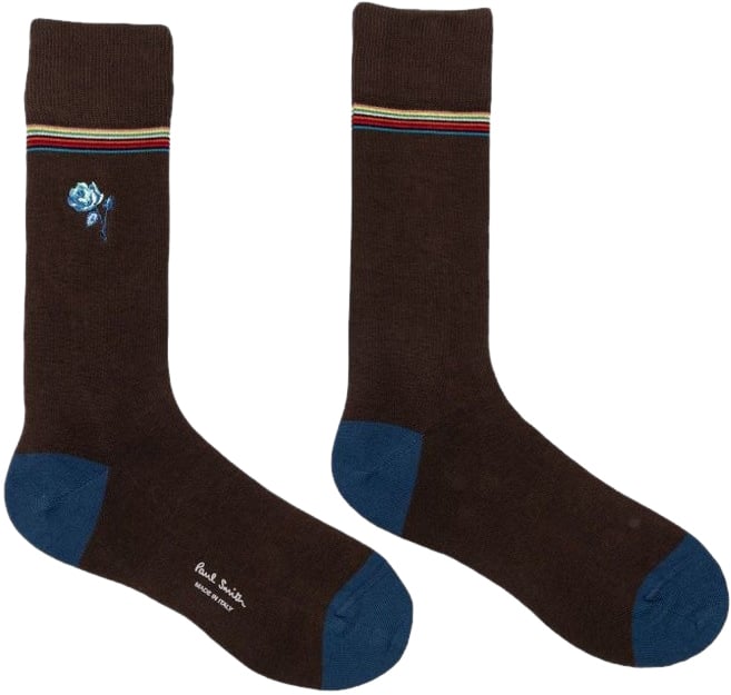 Paul Smith Chaussettes choco Fleur Rose brodée Bleue M1A 380NE N291 66 Paul Smith Homme Divers