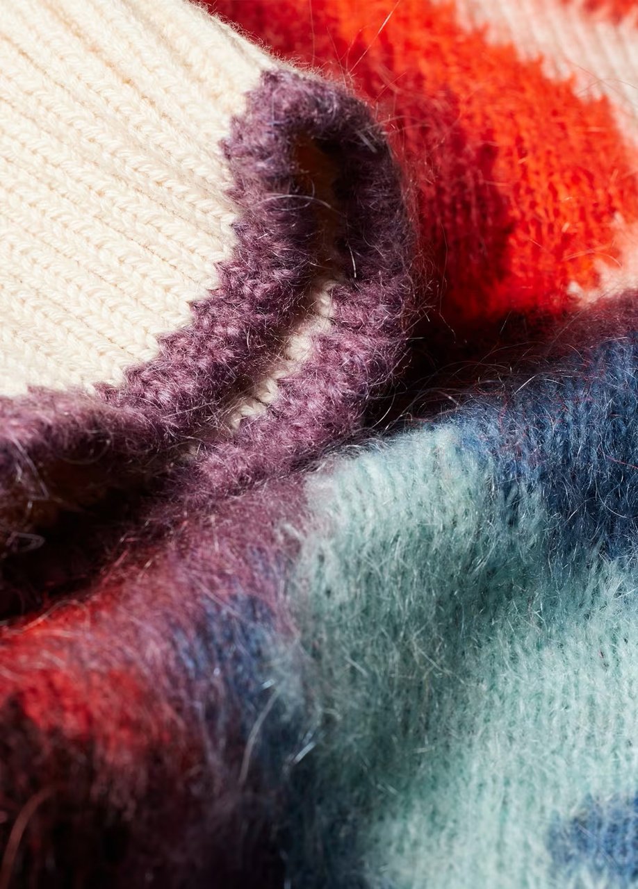 Paul Smith Pull beige grosses fleurs bleu corail coton Paul Smith Femme W2R 607N T31375 04 Beige