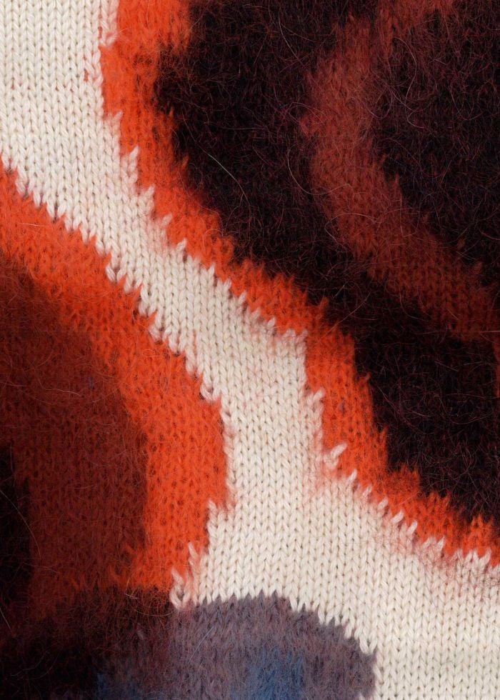 Paul Smith Pull beige grosses fleurs bleu corail coton Paul Smith Femme W2R 607N T31375 04 Beige