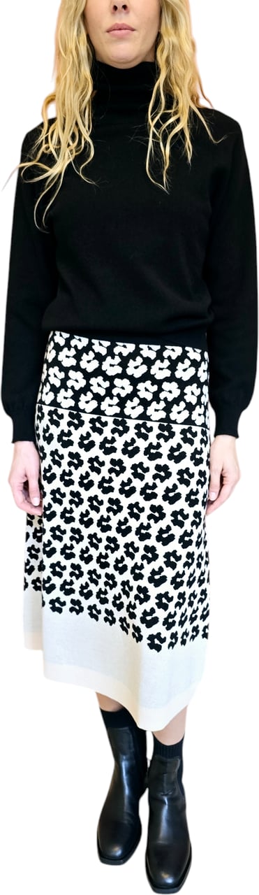 Paul Smith Jupe maille écru léopard noir Paul Smith Femme W2R 657N T31378 79 Zwart