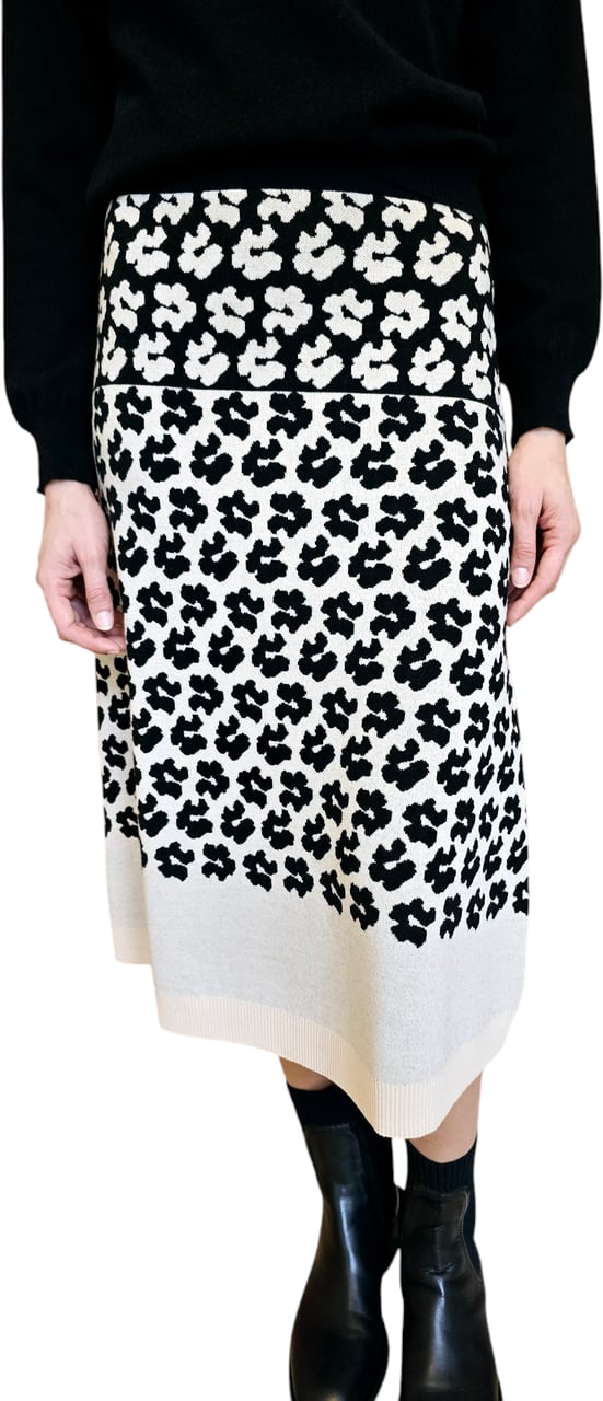 Paul Smith Jupe maille écru léopard noir Paul Smith Femme W2R 657N T31378 79 Zwart