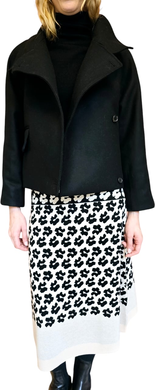 Paul Smith Jupe maille écru léopard noir Paul Smith Femme W2R 657N T31378 79 Zwart