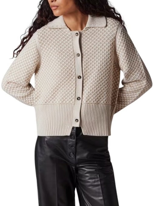 Paul Smith Cardigan nid d'abeille beige écru Paul Smith Femme W2R 660N T31377 05 Beige