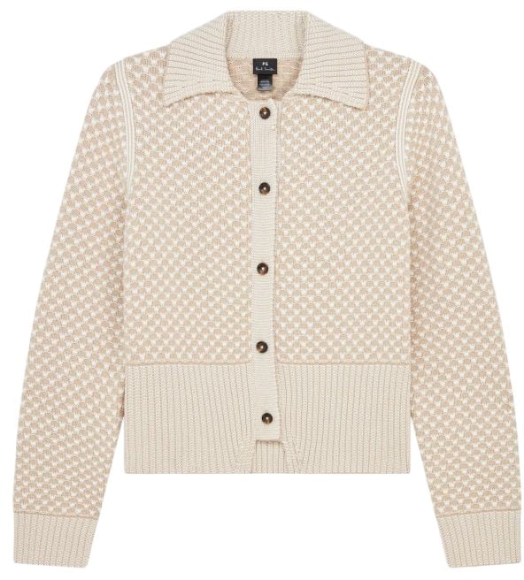 Paul Smith Cardigan nid d'abeille beige écru Paul Smith Femme W2R 660N T31377 05 Beige