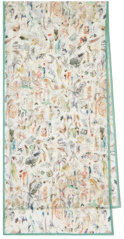 Paul Smith Foulard écru print savane vert menthe Paul Smith Femme M1A 150G T727 06 Divers