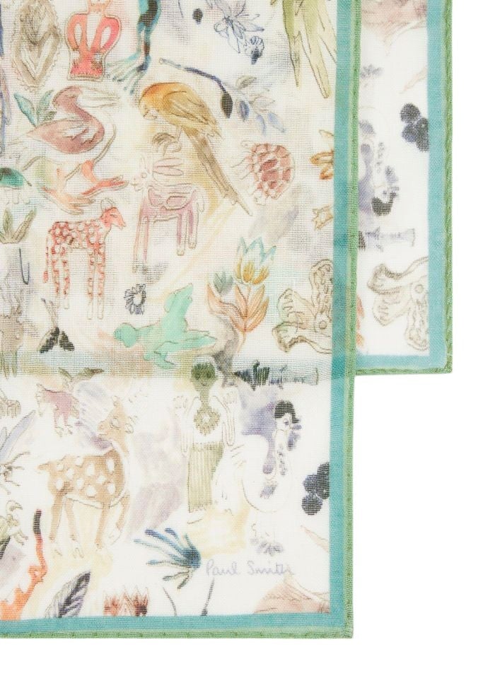 Paul Smith Foulard écru print savane vert menthe Paul Smith Femme M1A 150G T727 06 Divers