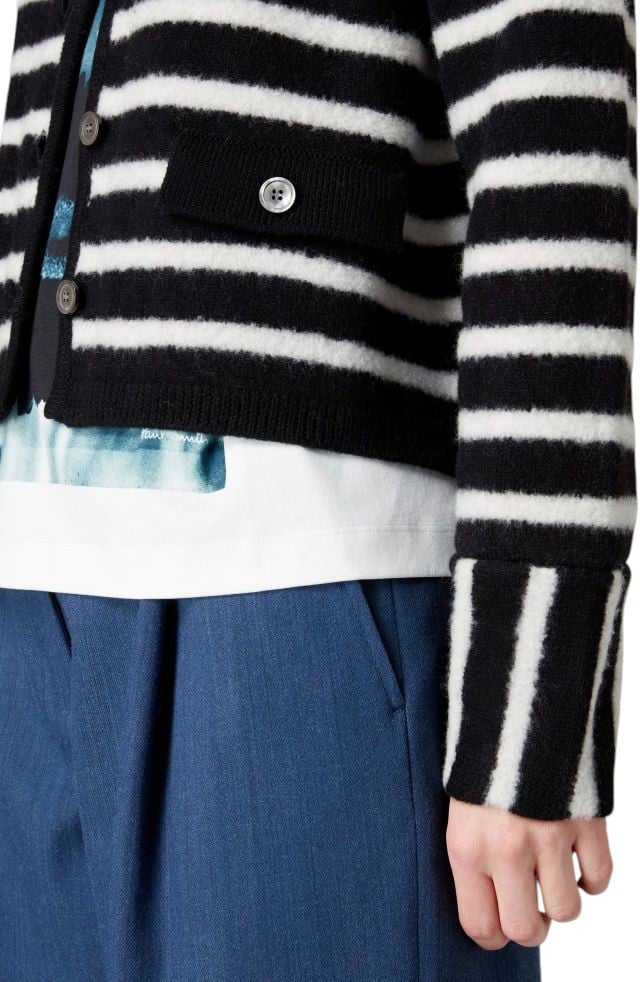 Paul Smith Cardigan rayé noir blanc rabats poches Paul Smith Femme W1R 632N T11191 79 Divers