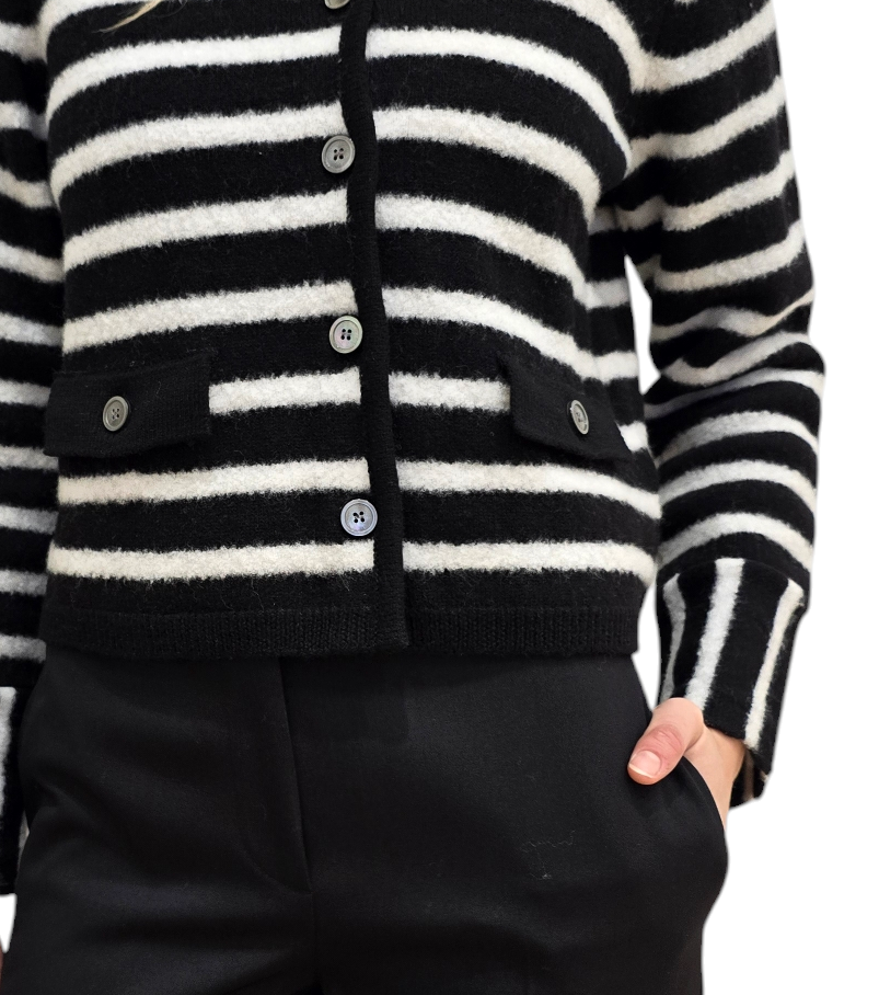 Paul Smith Cardigan rayé noir blanc rabats poches Paul Smith Femme W1R 632N T11191 79 Divers