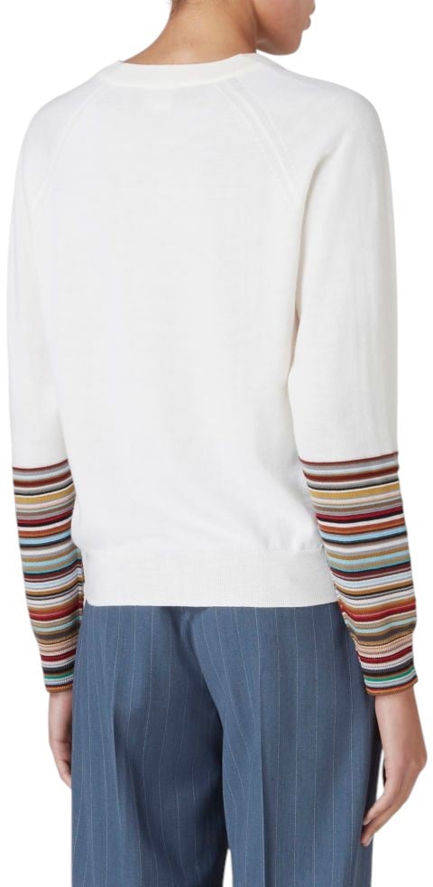 Paul Smith Pull écru col rond poignets bayadère Paul Smith Femme W1R 614N T11145 02 Divers