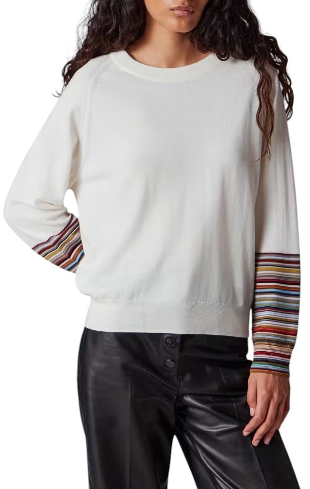 Paul Smith Pull écru col rond poignets bayadère Paul Smith Femme W1R 614N T11145 02 Divers