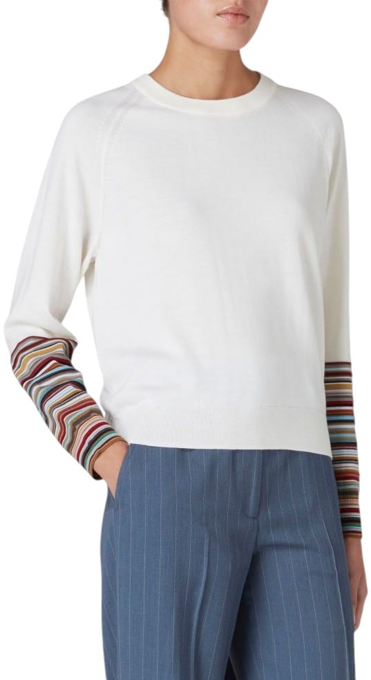 Paul Smith Pull écru col rond poignets bayadère Paul Smith Femme W1R 614N T11145 02 Divers