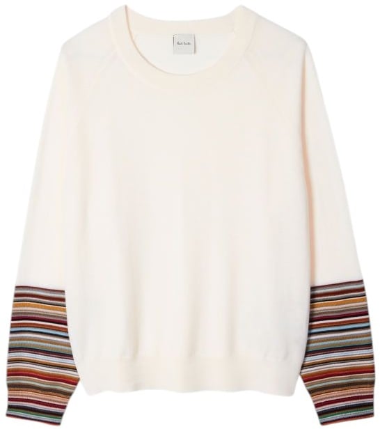 Paul Smith Pull écru col rond poignets bayadère Paul Smith Femme W1R 614N T11145 02 Divers