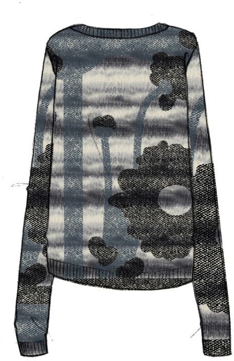 Paul Smith Pull rayé fleurs gris écru Paul Smith Femme W1R 644N T11193 72 Divers