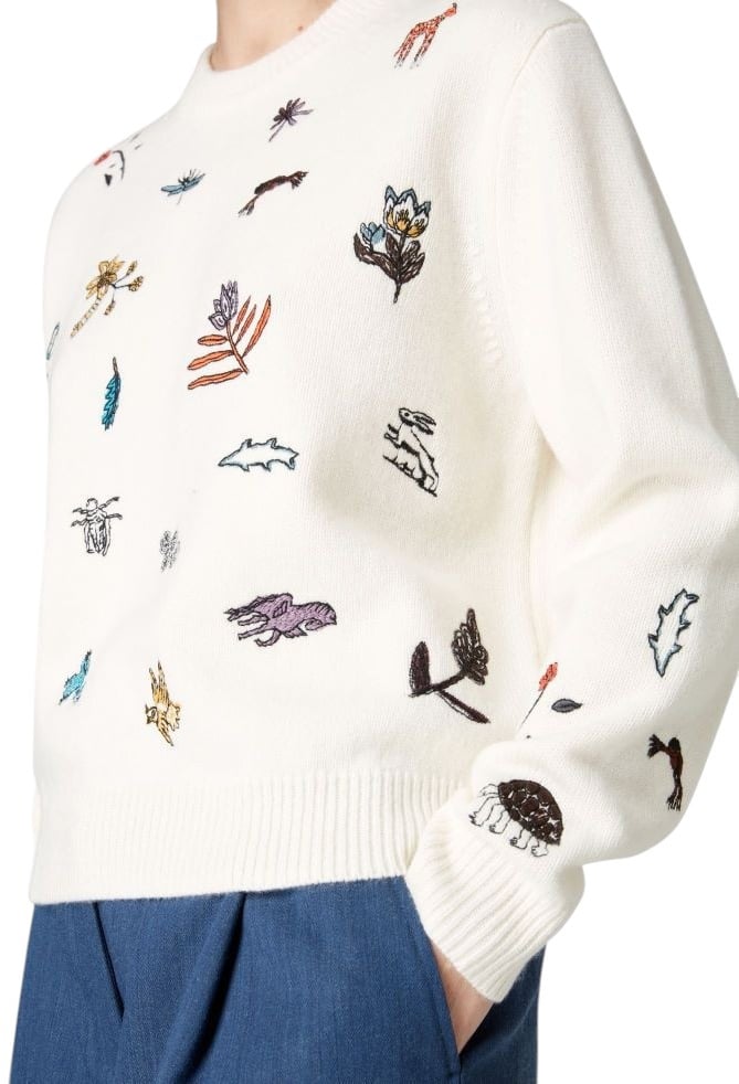 Paul Smith Pull écru animaux brodés multi Paul Smith Femme W1R 645N T11198 02 Divers