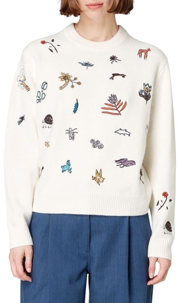Paul Smith Pull écru animaux brodés multi Paul Smith Femme W1R 645N T11198 02 Divers