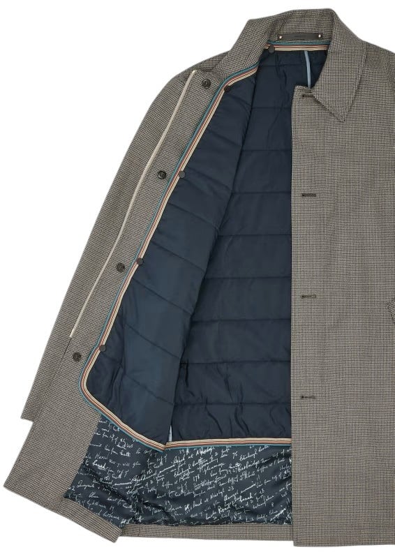 Paul Smith Manteau avec Gilet amovible micro vichy brun Paul Smith Homme M1R 626U T02776 71 Bruin