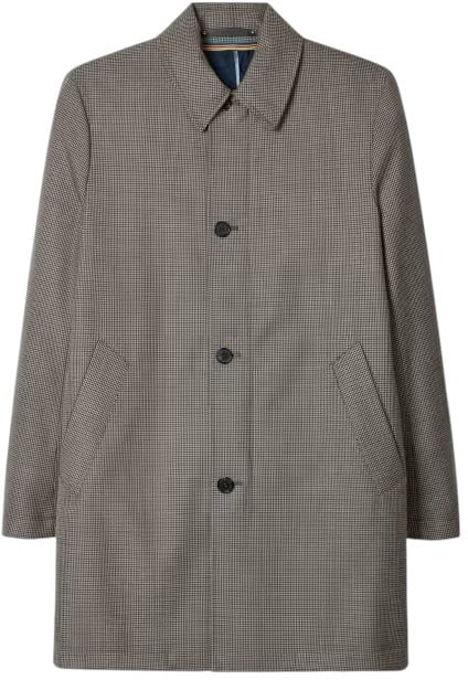 Paul Smith Manteau avec Gilet amovible micro vichy brun Paul Smith Homme M1R 626U T02776 71 Bruin