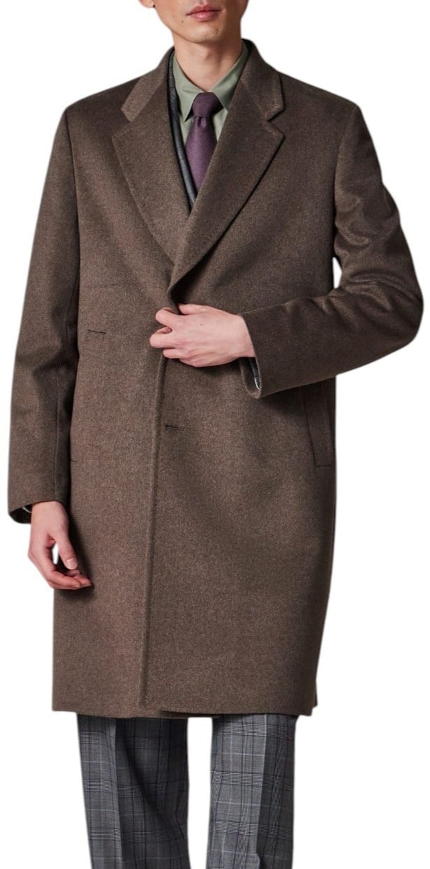 Paul Smith Manteau laine cachemire taupe droit martingale Paul Smith Homme M1R 705Z T00110 73A Taupe