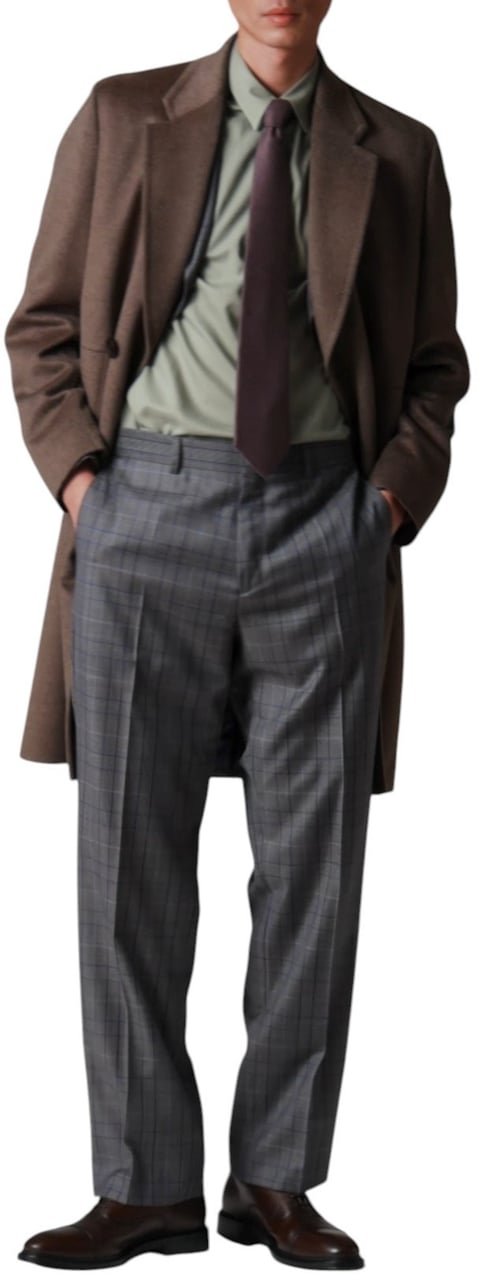 Paul Smith Manteau laine cachemire taupe droit martingale Paul Smith Homme M1R 705Z T00110 73A Taupe