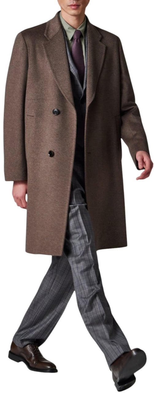 Paul Smith Manteau laine cachemire taupe droit martingale Paul Smith Homme M1R 705Z T00110 73A Taupe