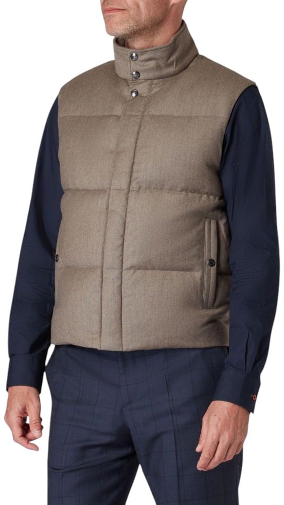 Paul Smith Doudoune laine cachemire flanelle taupe sans manches Paul Smith Homme M1R 710Z T00109 73A Taupe