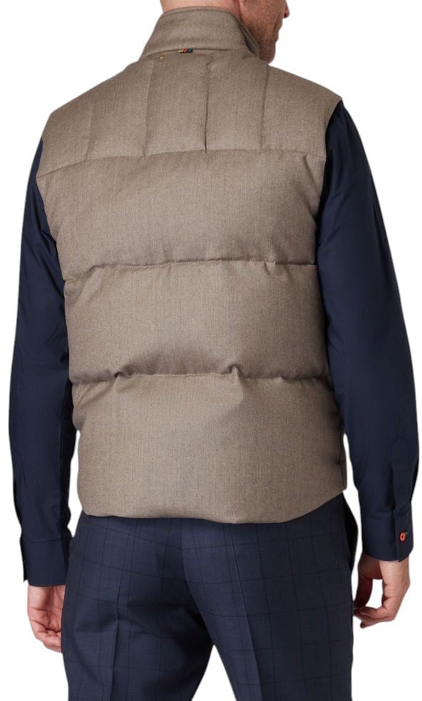 Paul Smith Doudoune laine cachemire flanelle taupe sans manches Paul Smith Homme M1R 710Z T00109 73A Taupe