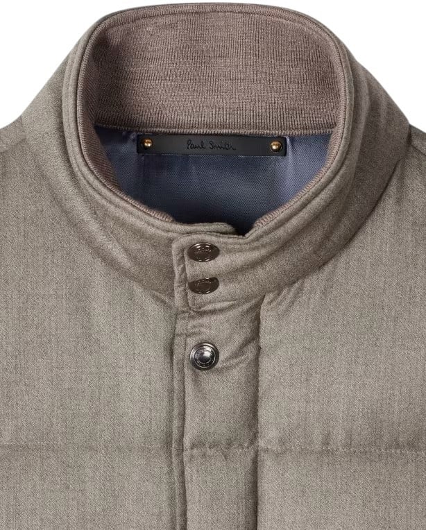Paul Smith Doudoune laine cachemire flanelle taupe sans manches Paul Smith Homme M1R 710Z T00109 73A Taupe