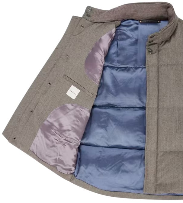 Paul Smith Doudoune laine cachemire flanelle taupe sans manches Paul Smith Homme M1R 710Z T00109 73A Taupe
