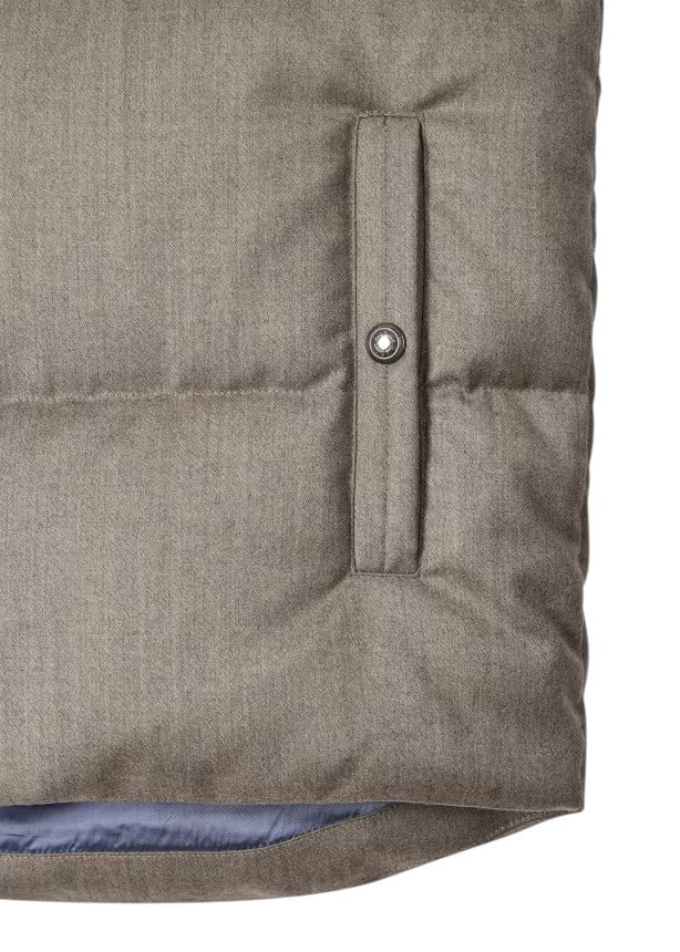 Paul Smith Doudoune laine cachemire flanelle taupe sans manches Paul Smith Homme M1R 710Z T00109 73A Taupe