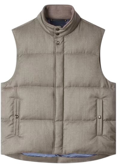 Paul Smith Doudoune laine cachemire flanelle taupe sans manches Paul Smith Homme M1R 710Z T00109 73A Taupe