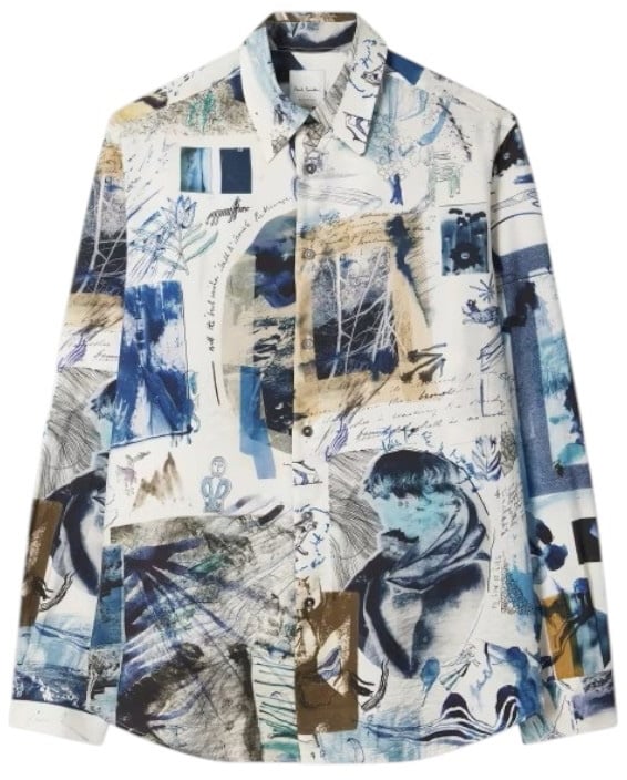 Paul Smith Chemise print patch écrue ciel taupe M1R 598Z T02786 92 Paul Smith Homme Divers