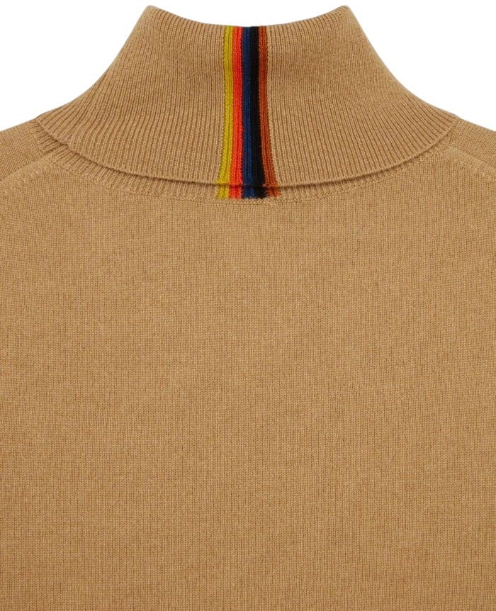 Paul Smith Pull col roulé camel bayadère col arrière cachemire Paul Smith homme M1R 280Y N02497 18 Divers
