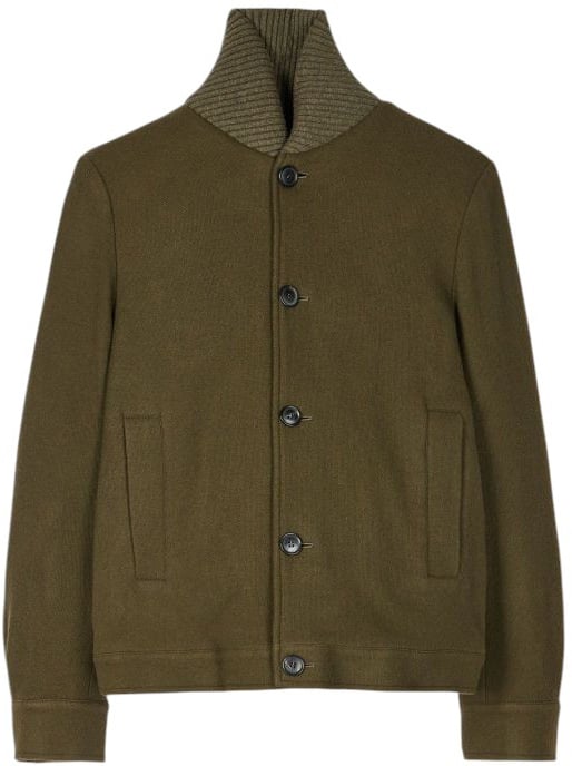 Paul Smith Blouson maille boutons col montant vert Paul Smith Homme M1R 704Z T02472 35 Groen