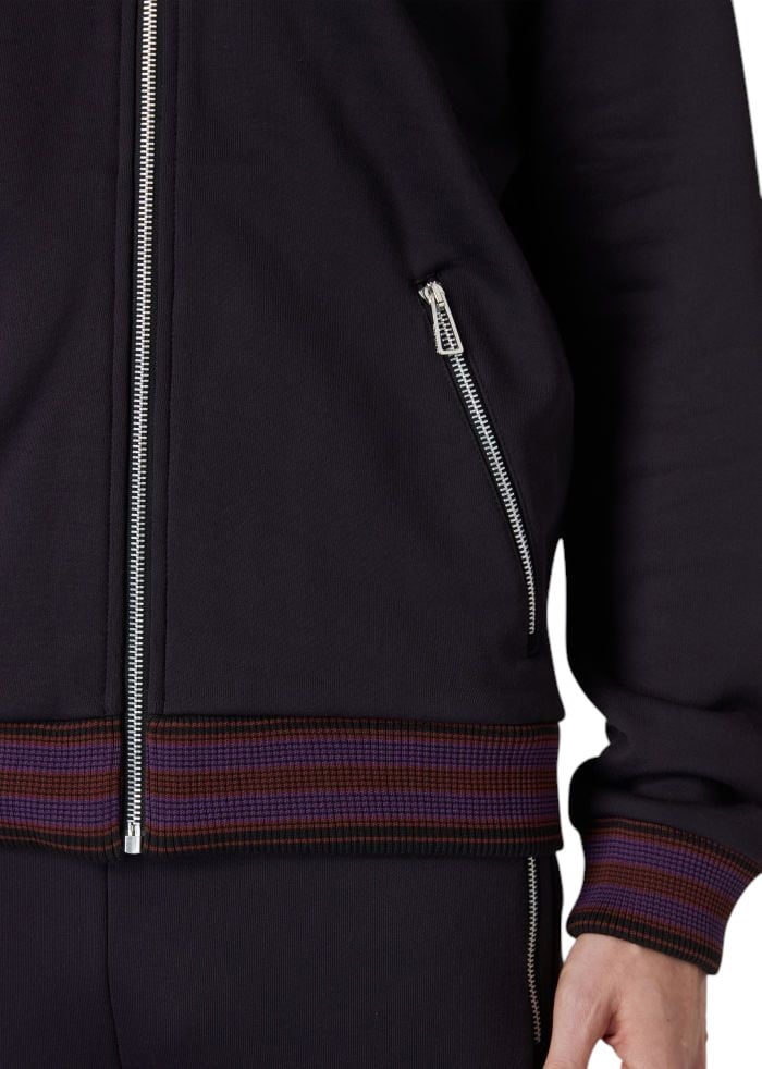 Paul Smith Veste jogging noir bords côtes rayé mauve Paul Smith homme M2R 639Z T21 587 79 Divers